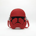 Red stormtrooper helmet-shaped pouch on a white background