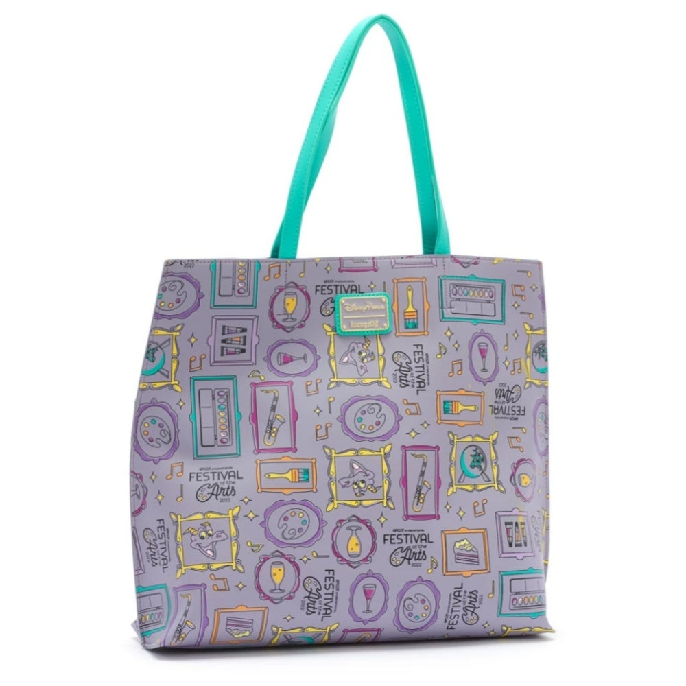 Tote bag with colorful pattern on a white background