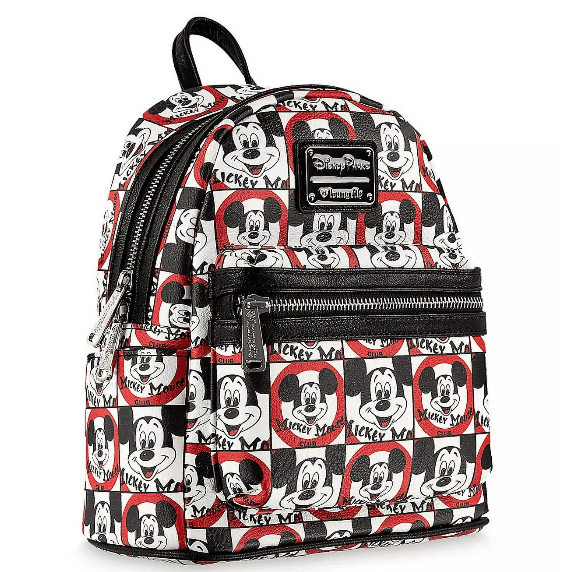 Backpack with Mickey Mouse pattern on a white background