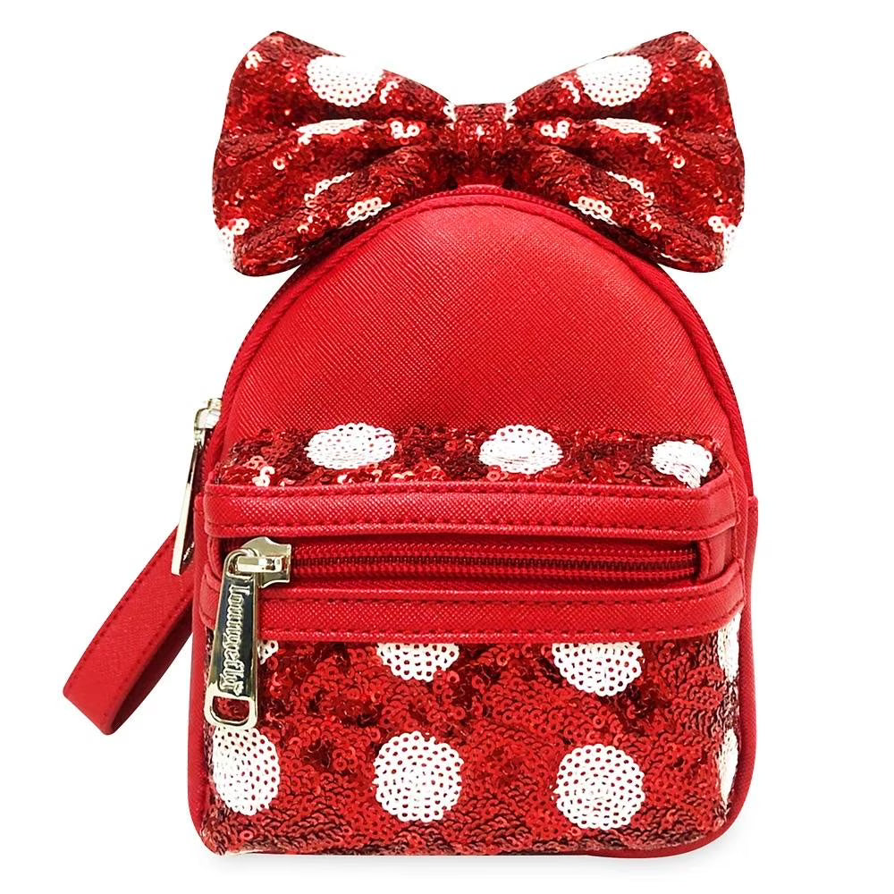 Disney Parks Minnie Mouse Red Polka Dot Bow Mini Backpack Wristlet by Loungefly