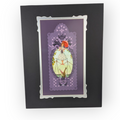 Disney Papel Picado Umbrella Print by Francisco Herrera, WonderGround Gallery art with black mat and purple border.

