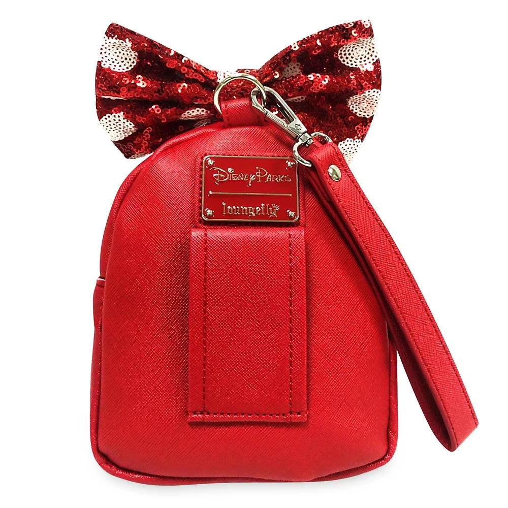 Disney Parks Minnie Mouse Red Polka Dot Bow Mini Backpack Wristlet by Loungefly