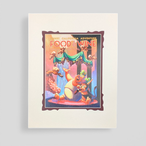 Disney California Adventure Food & Wine Festival print by Mike Peraza, matted