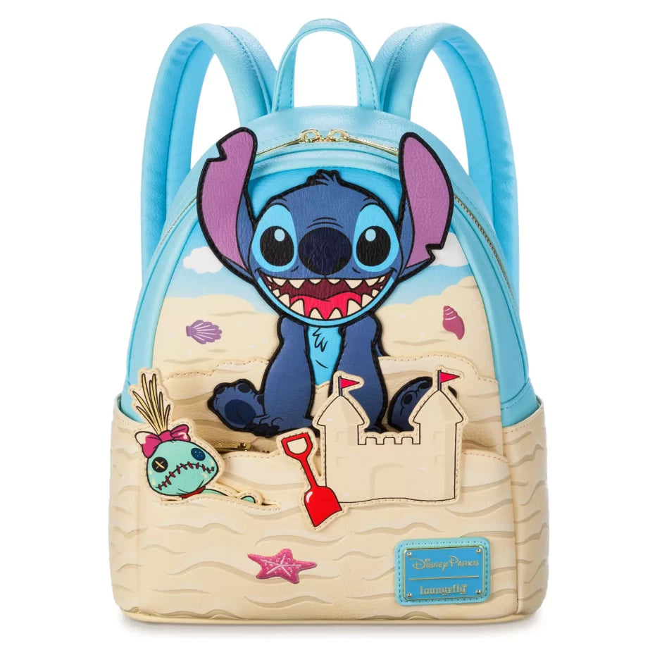Backpack with cartoon character on a beach scene design